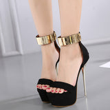 kamames High Heels Summer Waterproof Nightclub Banquet Shoes With Large Size Stilettos Sandals