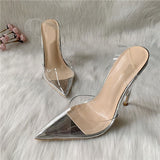 kamames PVC pointed toe 12cm high heel Slingback high-heeled shoes women's shoes party wedding 10cm 8cm SJ020 ROVICIYA
