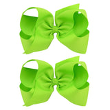 2Pcs/lot 6'' Solid Color Grosgrain Ribbon Bows Hair Clips For Cute Girls Large Handmade Hairpins Barrettes Kids Hair Accessories