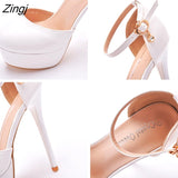 kamames cm waterproof platform high-heeled shoes with thin heels and round heads white high-heeled wedding shoes trade plus size