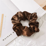 1PC Satin Silk Solid Color Scrunchies Elastic Hair Bands 2021 New Women Girls Hair Accessories Ponytail Holder Hair Ties Ropes