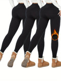 3 Pack Ultra Cozy Thermal Leggings for Women - Soft Plush Lined Pants for Cold Winter, Workout, Yoga, and Running - Warm, Breathable, and Moisture-Wicking