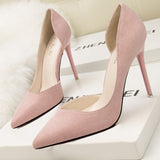 2022 New Woman Pumps Suede Women Heels Stiletto Fashion Office Shoes Pumps Sexy High Heels 10 Cm Ladies Shoes Women's Pumps