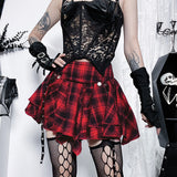 kamames Summer New Women's Dress Hip Skirt Dark Style Sexy Hot Girl Slim Red Plaid Half Skirt Woman