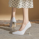 kamames kamames High Heels 2023 Autumn / Winter New Fine Heel Pointed Sexy Female Shoes Korean Version Versatile High Heel Wedding Shoes