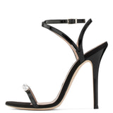 kamames Black Word With Diamond Ultra-High Heels Sandals Dinner Shoes Chengdu Fashion Women's Shoes