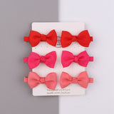 6Pcs/Set Sweet Mini Bows Hair Clips For Cute Girls Solid Ribbon Hairpins Boutique Barrettes Headwear Kids Hair Accessories Gifts