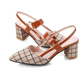 kamames New Summer Style Full-Heeled Children's Single Shoes, Large Size 42 High Heels, Pointy Back Sandals