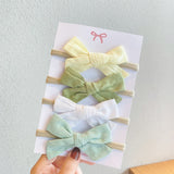 4Pcs/Set Soft Nylon Baby Girl Headband Bowknot Newborn Headbands Elastic Hair Bands Infant Turban Headwear Kids Hair Accessories