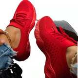 kamames Shoes 2022 Fashion Breathable Lace Up Platform Women vulcanize Shoes Summer Flat Mesh Sports Shoes Woman Running Shoes