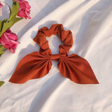 Candy Color Women Hair Scrunchie Bows Ponytail Holder Hairband Bow Knot Scrunchy Girls Hair Ties Hair Accessories