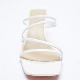 kamames ZA Brand 2022 Summer New White One Word With Fashion Square Toe High Heels Sexy Stiletto Muller Sandals And Slippers Women Shoes