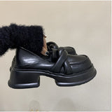 kamames Love Shoes Women's 2024 Autumn New Style Thick Soles Heighten Minority Retro Shoes Single Shoes Are Super Hot