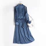 kamames New Long Dress Korean Version Of Women's Elegant Simple Style V-Neck High-Waist Dress