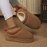 kamames Lamb Wool National Snow Shoes Women's 2024 Autumn And Winter New Style Baotou Warm Cotton Shoes With Plush Outside