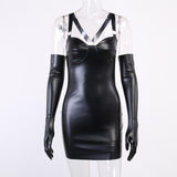 kamames Summer Women's Wear New Dark Style Sexual Leather Skirt With Chest Suspenders And Tight Dress Suit Women