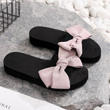 2020 Women Summer Stripe Beach Sandals Slipper Indoor Outdoor Flip-flops Beach Shoes Fashion Female Casual Bow Slippers