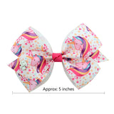 6 Pcs/Set JoJo Bows Jojo Siwa Rainbow Printed Ribbon Bows For Girls Hair Clips Boutique Hairpins Barrettes Kids Hair Accessories