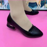 kamames kamames Soft Leather Single Shoes Female 2023 Spring And Autumn New Anti-Skid Soft Sole Comfortable Thick Heel Fashion Pointed One Foot Pedal Mother Shoes