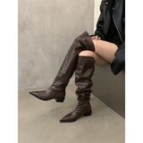 kamames kamames Women's Shoes 2024 New Autumn And Winter Pointed Thin Knight Boots