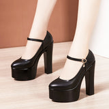 kamames High Heel 15CM Cheongsam Model Catwalk Shoes Women's Thick Soles Waterproof Table Pointed Professional Work Shoes Large Size Women's Singles Shoes