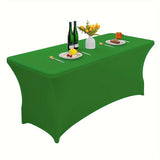 1pc, Tablecloth, Stretchable Polyester Table Cover, Washable And Wrinkle-Resistant Spandex Table Cover, Rectangular Fit For Parties, Banquets, Weddings, Cocktail Events