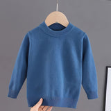 Cozy Unisex Crew Neck Sweater - Soft Medium Stretch Polyester, Long Sleeve, Solid Color, Regular Fit, Versatile Casual Wear for Boys and Girls - Hand Wash, All-Season, Indoor and Outdoor Baselayer