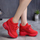 kamames Spring New Style Bailai Sports Shoes Korean Version Student Net Cloth Shoes Heighten Women's Shoes Thick Soles Travel Leisure Shoes