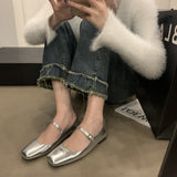 kamames kamames Mary Jane Shoes Women Spring 2024 New Flat Square Head Shallow A Word With Temperament Single Shoes Women