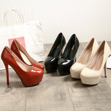 kamames kamames Version Of Fashion Business Fashion Nightclub Super High Heel Waterproof Platform Shallow Mouth Women's Single Shoes High Heels 8126-17