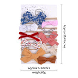 1 Set Floral Bows Solid Baby Headbands Dot Bowknot Elastic Cotton Hair Bands For Girls Nylon Princess Turban Hair Accessories