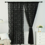 1pc Exquisite Black Lace Curtain - Luxurious Rod Pocket Window Treatment for Bedroom, Office, Kitchen, Living Room, and Study - Elevate Your Home's Ambiance with Style, Comfort, and Privacy