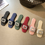 kamames Square Buckle Sandals Slippers Women Wear 2024 Summer New Women's Shoes Network Celebrities Popular Style Fairy Style Semi-Slippers