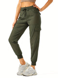 Ultra-Comfortable Women's Cargo Hiking Pants - Quick-Drying, Water-Resistant, Breathable, and Stretchy - Ideal for Outdoor Adventures, Travel, and Casual Wear with Elastic Waist, Button Pockets, and Relaxed Fit