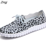 kamames Spring Women Flats Loafers Shoes Genuine Leather Flats Female Shoes Lace Up Loafers Casual Slip-on Walking Shoes Woman