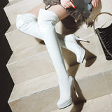 kamames Fashion Thigh High Boots Women Autumn Winter Sexy Platform High Heels Over Knee Boots Fetish Red White Shoes Woman Plus Size 48