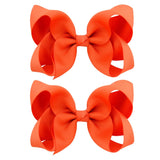 2Pcs/lot 4'' Cute Solid Grosgrain Ribbon Bowknot Hair Clips For Girls Handmade Hairpins Barrettes Headwear Kids Hair Accessories