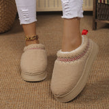 kamames Lamb Wool National Snow Shoes Women's 2024 Autumn And Winter New Style Baotou Warm Cotton Shoes With Plush Outside