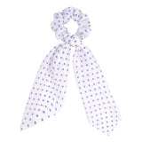 Korean Bow Long Ribbon Hair Scrunchie Chiffon Floral Print Sweet Elastic Hair Band Ponytail Hair Scarf Hair Tie Hair Accessories
