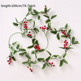 Charming Artificial Red Berry Garland - Classic Holly & Berry Vine for Christmas Home Decor, No Battery Needed