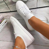 kamames Women Shoes 2022 Zapatos Planos Breathable White Shoes Lace Up Casual Flats Women Mesh Sneakers Socofy Loafers Zapatillas Mujer