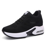 kamames Women Lightweight Sneakers Vulcanize Shoes Outdoor Sport Shoes Breathable Mesh Comfort Casual Shoes Air Cushion Lace Up