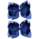 2Pcs/lot 6'' Solid Color Grosgrain Ribbon Bows Hair Clips For Cute Girls Large Handmade Hairpins Barrettes Kids Hair Accessories