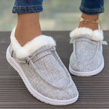 kamames Winter New Large-Size Plush Warm Women's Shoes With Flat Soles And Round Ends And Casual Cotton Shoes
