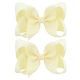 2Pcs/lot 4'' Cute Solid Grosgrain Ribbon Bowknot Hair Clips For Girls Handmade Hairpins Barrettes Headwear Kids Hair Accessories