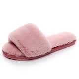 2019 Fashion Red Black Women Slippers Indoor Plush Slippers Autumn Winter Female Flat Shoes Ladies Comfortable Fur Slides