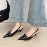 kamames kamames High Heels Red Baotou Sandals Fairy Shoes 2024 New Summer Black French Pointed Sandals Women