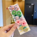 10/15Pcs/Set Children Cute Cartoon Fruit Elastic Hair Bands Girls Baby Lovely Rubber Bands Ponytail Holder Kids Hair Accessories