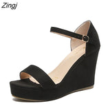 kamames New Women Shoes Platform Sandals Women Peep Toe High Wedges Heel Ankle Buckles Sandalia Espadrilles Female Sandals Shoes