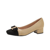kamames kamames Fragrant Wind Thick Heel Single Shoes Female 2024 Spring And Autumn New Temperament Commuter Wind Spell Color Shallow French High Heels